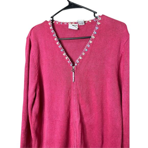 Vintage CJ Banks Hand Embroidered Cardigan Sweater Size Large - Picture 2 of 8
